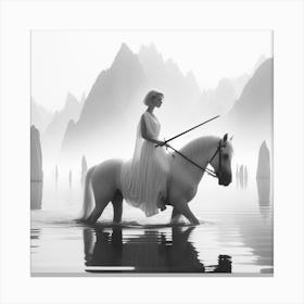 Woman Riding A Horse 1 Canvas Print