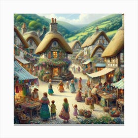 Village Market Canvas Print