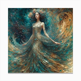 peacock lady Canvas Print