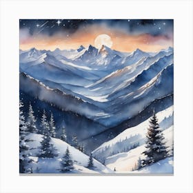 Snowy Mountains 20 Canvas Print