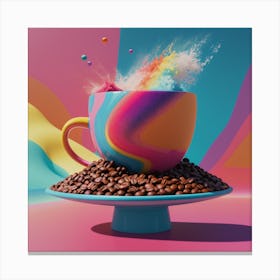 Rainbow Coffee Cup Canvas Print