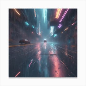 Rainy Night In The City 2 Canvas Print