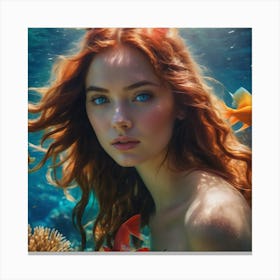 Mermaid under the sea Canvas Print