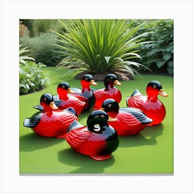 Patitos Rojinegros De Vidrio Canvas Print