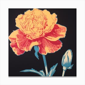 Carnation Dianthus 6 Pop Art Illustration Square Canvas Print