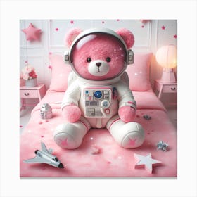Astronaut Teddy Bear Canvas Print