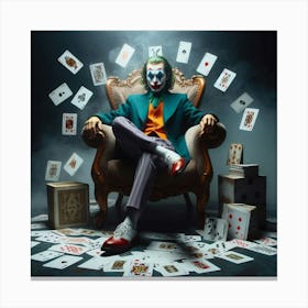 Joker Sitting In Chair Canvas Print