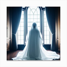 Woman In A White Dress Canvas Print