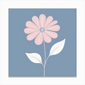 A White And Pink Flower In Minimalist Style Square Composition 680 Canvas Print