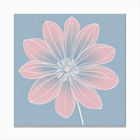 A White And Pink Flower In Minimalist Style Square Composition 285 Canvas Print