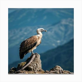 Vulture Perched On Rock Stampe su tela