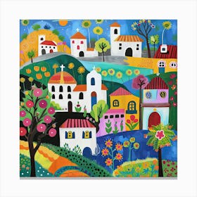 Kids Travel Illustration Spain 3 Canvas Print