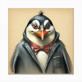 Penguin In A Suit 5 Canvas Print