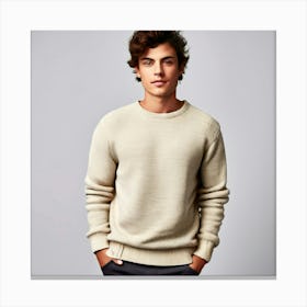 Mock Up Jumper Blank Plain Sweater Pullover Knit Cotton Wool Fleece Soft Comfy Cozy M (18) Canvas Print