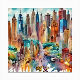 Painting of new York city Canvas Print