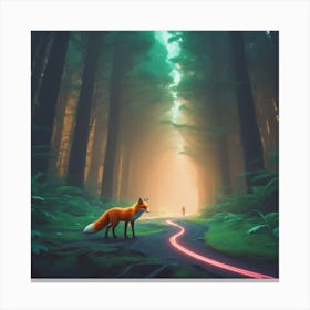 Fox In The Forest 77 Canvas Print