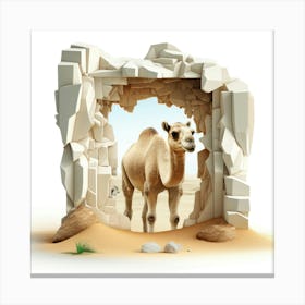 Camel In The Desert Canvas Print