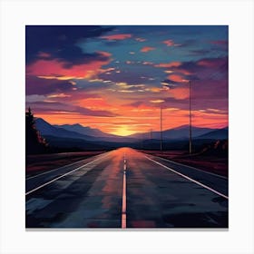 Sunset Road 1 Canvas Print