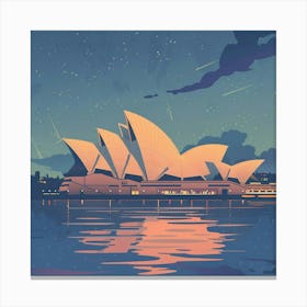 A Sydney Opera House In Sydney Lofi Illustration 1719930042 3 Canvas Print