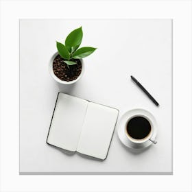 Coffee And Notebook 5 Canvas Print