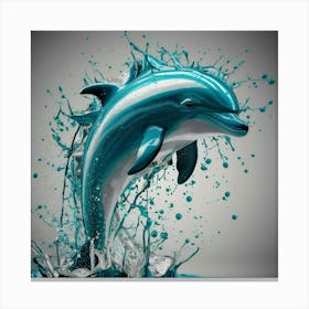 Dolphin Splashing Water 4 Canvas Print