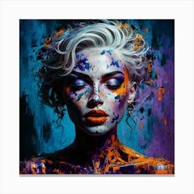 A Captivating Abstract Portrait Of A Woman Painted Canvas Print