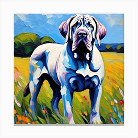 Mastiff in the meadow Canvas Print