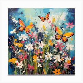 Butterflies In The Meadow Canvas Print