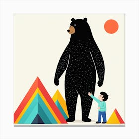 Bear And A Boy 9 Canvas Print