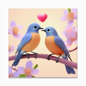Firefly Two Birds Showing Love Canvas Print