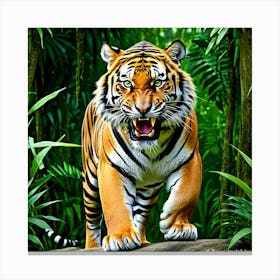 Tiger In The Jungle 6 Canvas Print