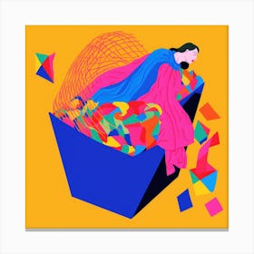 Woman In A Box Canvas Print