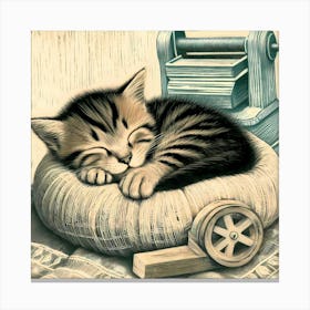 Feline Cat Creative Artwork Illustration 82 Canvas Print