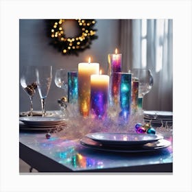 Christmas Table Setting 49 Canvas Print