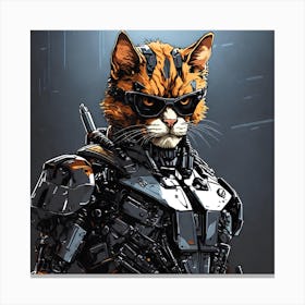 Robot Cat 2 Canvas Print