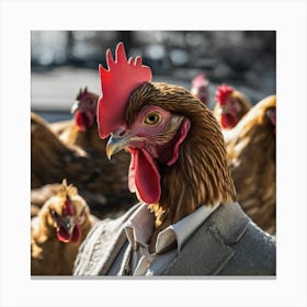 Man With Chickens 1 Canvas Print