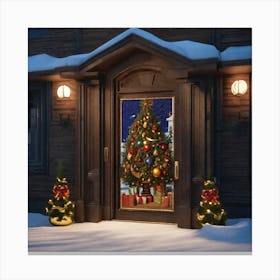 Christmas Door 70 Canvas Print