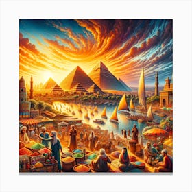 Vibrance Of Cairo: A Tapestry of Time Canvas Print