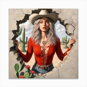 Cactus Girl 1 Canvas Print