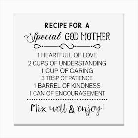 Recipe For A Spiritual God Mother Canvas Print