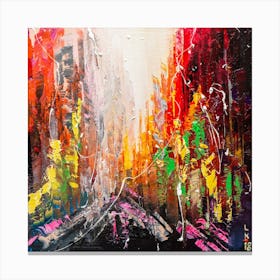 Avenue Abstract City Oil painting by Liubov Kuptsova Canvas Print