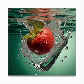 Apple In Water Canvas Print