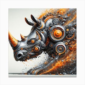 Rhino - Digital Art Canvas Print