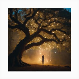 Under the firefly tree Canvas Print
