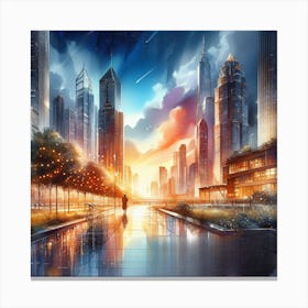 Futuristic Cityscape 3 Canvas Print