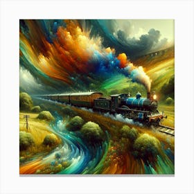 Train On The Tracks Canvas Print