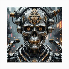 Skeleton cyborg Canvas Print