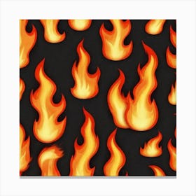 Flames On Black Background 55 Canvas Print