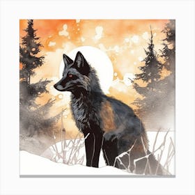 Fox In The Snow 1 Canvas Print