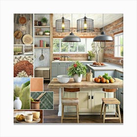 Kitchen Design Mood Board Canvas Print